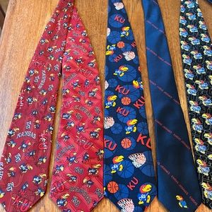 Ties- University of Kansas Jayhawks, KU. 5 ties in excellent shape.